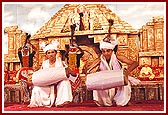 Satsangi youths performs a welcome dance native to Bengal, Orissa and Assam 