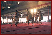 Satsangi youths performs a welcome dance native to Bengal, Orissa and Assam 