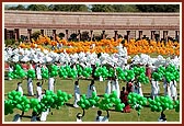 Volunteers ready to distribute balloons to the children as they arrive