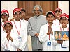 President APJ Abdul Kalam Felicitates BAPS Children For The De-Addiction Campaign, New Delhi, India