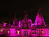 Neasden Temple Lights Up in Pink for Breast Cancer Awareness Month, London, UK