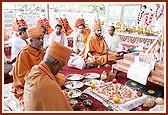 Pujya Doctor Swami engaged in yagna rituals