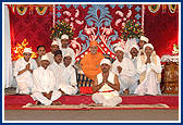 Youths with Swamishri after their performance 