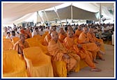 Sadhus during the satsang assembly