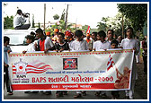 BAPS children enthusiastically participate in the BAPS Centenary Celebration Bhakti Yatra on the streets of Nairobi