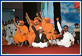 In the evening satsang assembly youths perform a cultural program glimpsing upon the life of Shastriji Maharaj