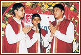 BAPS boys sing Shanti Paath and thal