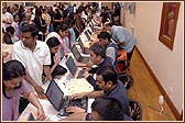 Early morning registration handling over 500 people per hour