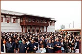 Devotees eagerly awaiting the start of the Walk