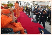 Swamishri blesses a devotee aged 94