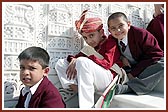 In anticipation of Pramukh Swami Maharaj’s arrival from Heathrow Airport