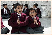 Children awaiting Swamishri's departure