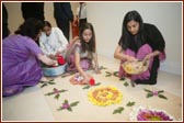 Decorations being placed for Swamishri's arrival