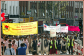 Children leading the Rath Yatra as part of the Bal Suvarna Jayanti celebrations