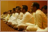 The youths listen with great attention to Swamishri's words