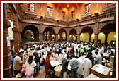 Delegates registering in the Haveli foyer for the Family Shibir