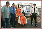 Swamishri at London's Heathrow Airport - Terminal 1