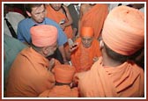 Swamishri at London's Heathrow Airport - Terminal 1