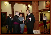 The Archbishop being greeted by The High Commissioner for India, His Excellency Mr Kamlesh Sharma