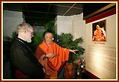 The Archbishop viewing the exhibition 'Understanding Hinduism'.