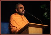 Sadhus delivering speeches and bhajans