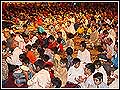 Devotees performing Arti