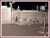 Pouring in basement area