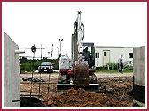 Ground work near retaining wall