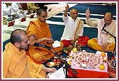 Chopada Pujan performed by sadhus and devotees 