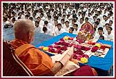 Kishores and kishoris from all over the Northeast doing darshan of Swamishri's pooja