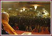 Swamishri in the Samarpan Din evening sabha