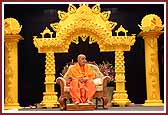 Swamishri seated after his pooja  