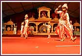 Kishores present a dance at the start of the Murti Pratishtha assembly
