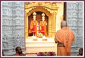   Swamishri had darshan of Shri Akshar Purushottam Maharaj