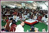 Devotees participate in the Vishvashanti Mahayagna