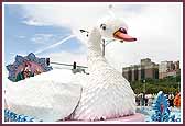 Shri Radha-Krishna Dev seated on a swan float