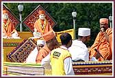 Saints sing kirtans during the Nagar Yatra