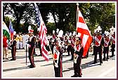 The Akshar Dhwani Band from Dallas participates in the Nagar Yatra