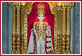 A view of the Annakut offered to Shri Ghanshyam Maharaj, Chicago, IL