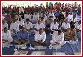 Devotees perform mahapooja in the groundbreaking ceremony  