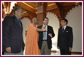 Mr. Jason Kenney being shown around the unique Haveli and the Hinduism exhibition 