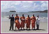  BAPS Sadhus on Grenada beach  