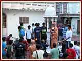 Kishores visiting the prasadi places of Shastriji Maharaj at Mahelav