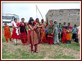 A kishori tries archery in Poshina, Dist. Khedbrahma