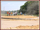 Youths preparing ground