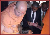 The shilas being lowered in the ground, with all the vedic traditions. On top of each of the Shilas will be the three Shikhars ( Pinnacles) of the Mandir