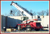 Erecting the front and the north basement level walls of the Haveli