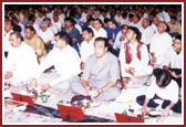 More than 3000 devotees participated in the Vedic rituals. Everyone had a chance to place their ceremonial bricks into the foundation