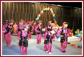 The infants practiced hard and long to present their dance as an offering to Swamishri