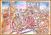 Swamishri and Swami Jnanjivandas in Rajkot